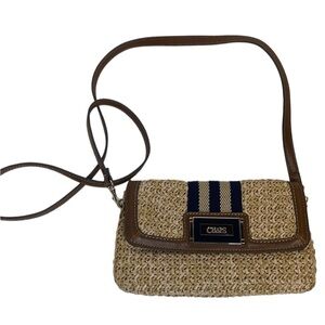 Chaps Straw Raffia Jute Crossbody Vegan Purse